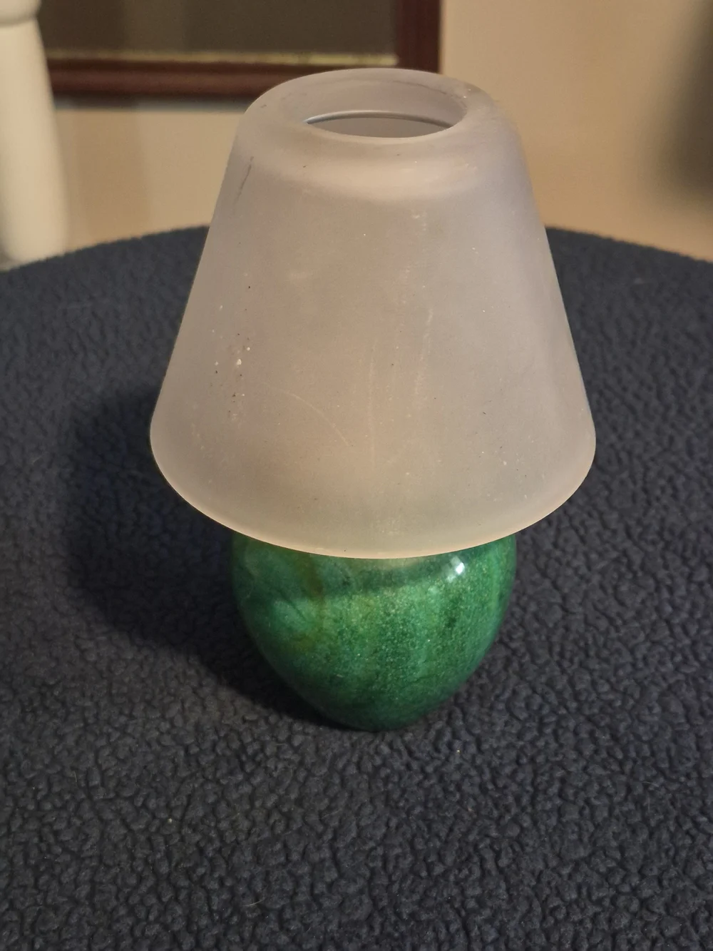 Vintage Miniature Green Marble Tea Light Accent Lamp